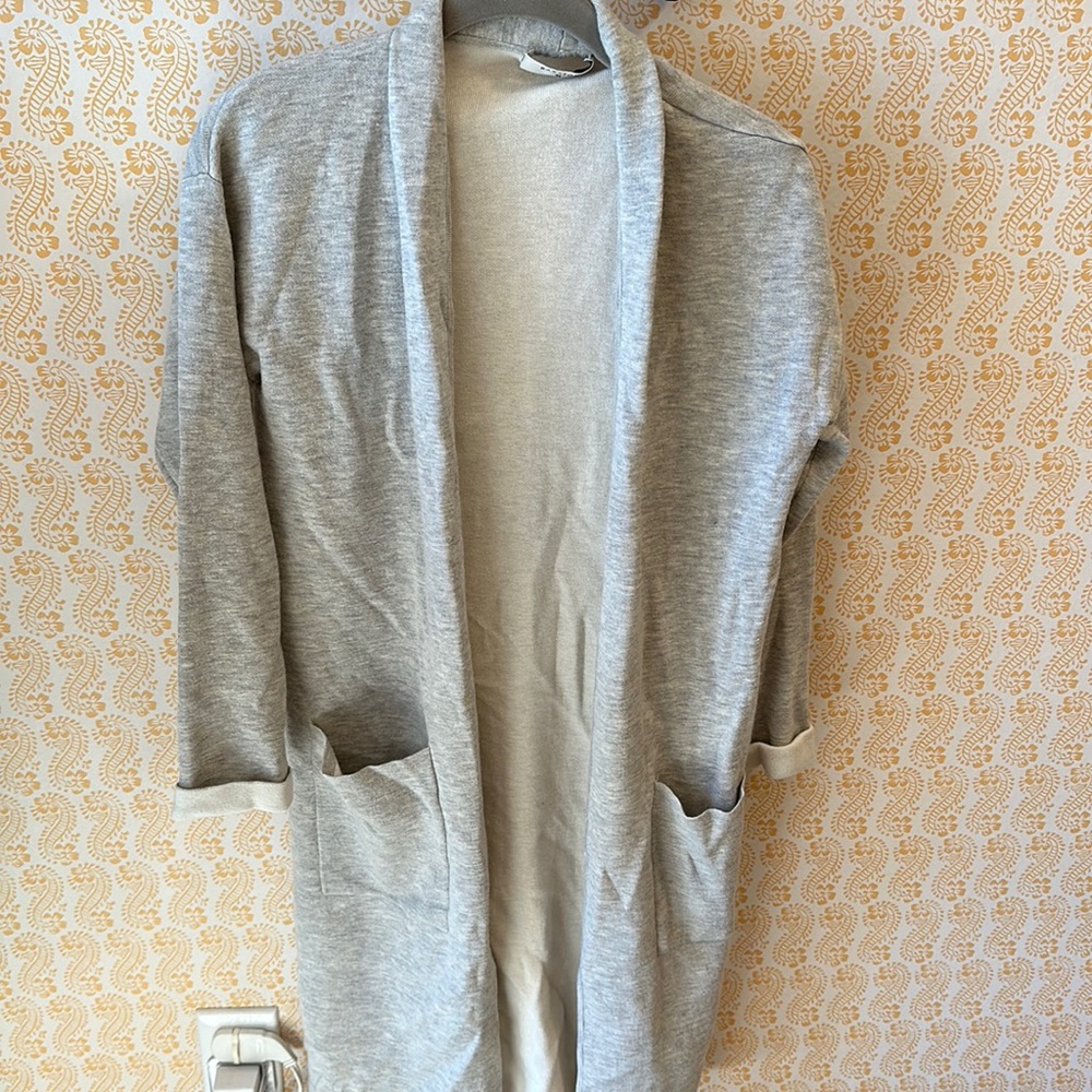Babaton grey duster wool blend